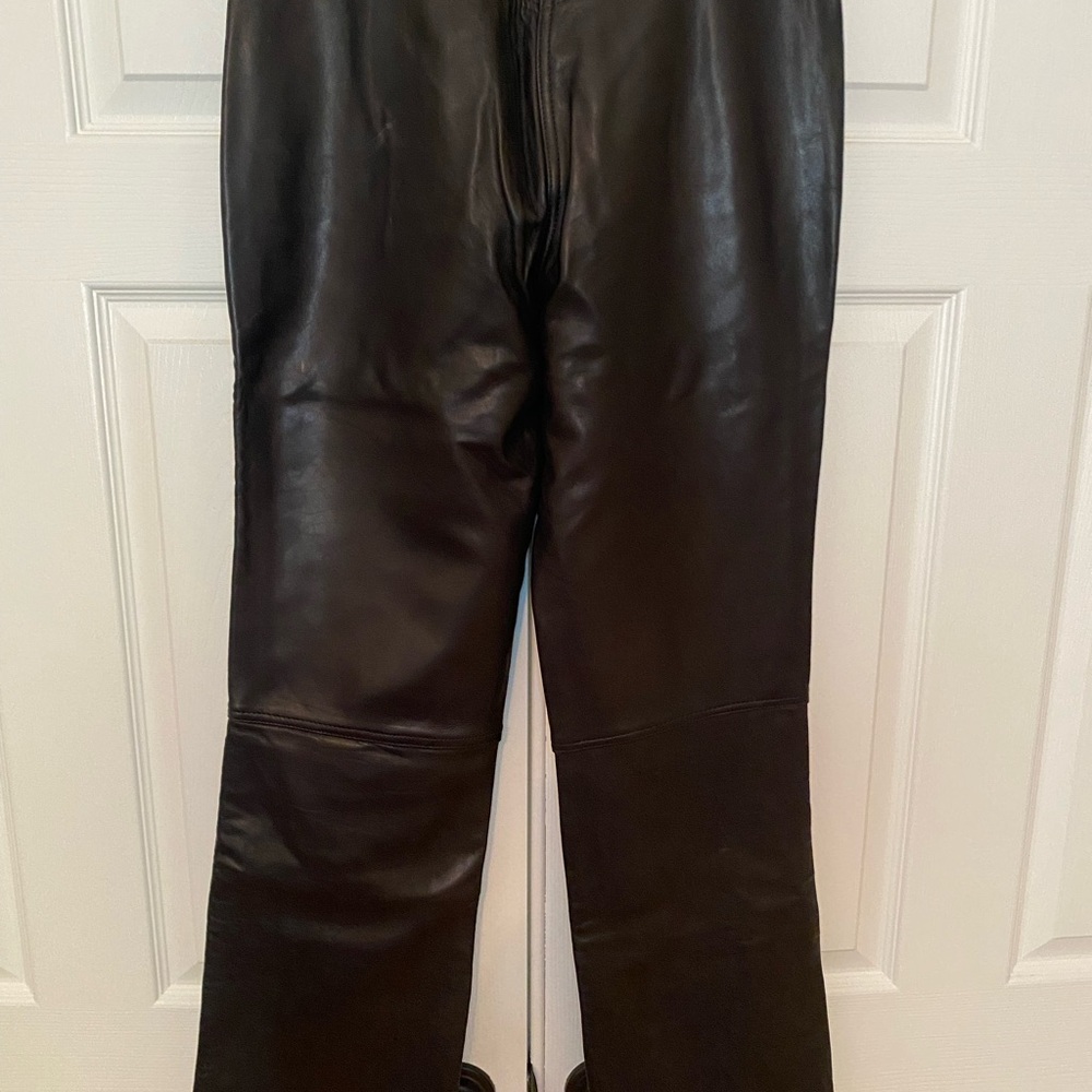 DKNY Black Vintage Lamb Leather Pants